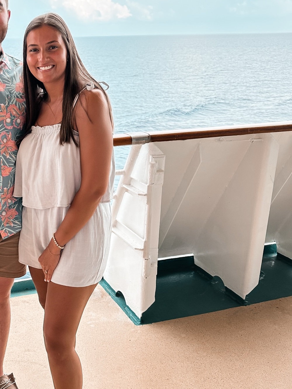 She + Sky Light Blue Linen-Texture Spaghetti Strap Romper